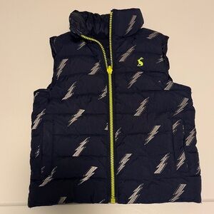 Joules Navy Puffer Vest with Lightning Bolts reversible- boys toddler 3T